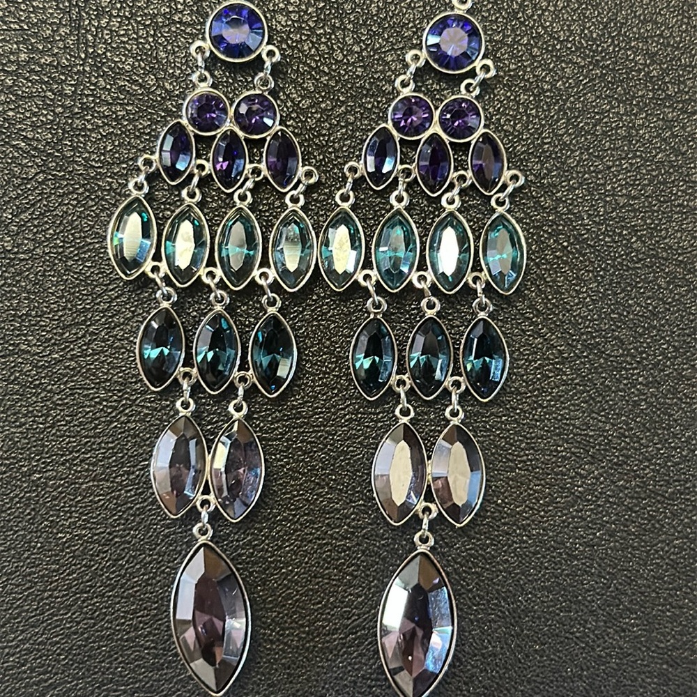 Swarovski Multi-Color Statement Drop Post Back Ea… - image 4